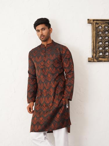 Image of Jompers Men's Silk Blend Straight Fit Straight Kurta Pyjama Set.