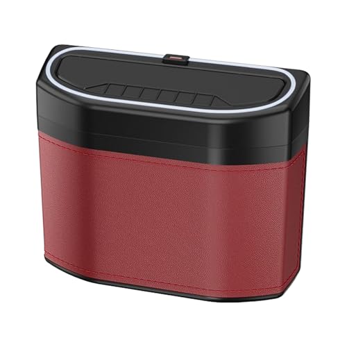 Papelera de coche - cubos de basura para automóviles -basura | Pestaña automotriz con luz táctil | Puede almacenamiento de residuos a prueba de olores reutilizable para minivans p