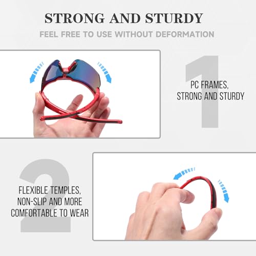 MARIDA Youth Football Glasses for Kids, Softball Sunglasses for Girls 12-14, UV400 Protection Youth Sunglasses for Boys4