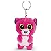 NICI- Glubschis Schlüsselanhänger Bär Briggy 9cm, Großen Glitzeraugen, Plüschtier Mit Schlüsselring 45541 Abdominal Support, Rose/Blanc, Taille Unique