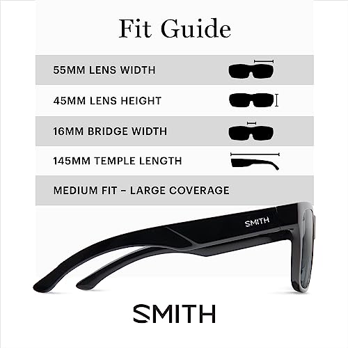 Image of SMITH Lowdown 2 Sunglasses with Carbonic Lenses - Performance Sports Active Sunglasses For Running or Everyday Wear - For Men & Women - Black + Grey Lenses