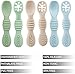PandaEar 6 Pack Silicone Baby Spoons for Baby Led Weaning, First Stage Baby Toddler Self Feeding Utensils 6+ Months (Blue Green Beige)