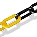 Relaxdays Barrier Chain 50 m Plastic Barrier Construction Site Parking Queues Plastic Chain Black/Yellow