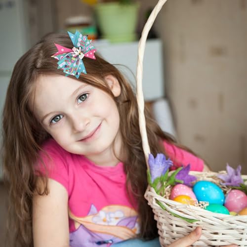 Pinzas para el cabello con moño colorido para niñas miniatura 4