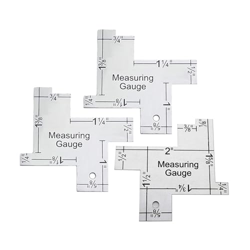 3 Pieces 2 Inch Mini Sewing Measuring Gauge Aluminium Quilting Templates Sewing Rule,Double Sided Different Sizes,14 in 1 Seam Gauge Sewing Ruler Sewing Knitting Tool for DIY Sewing Craft