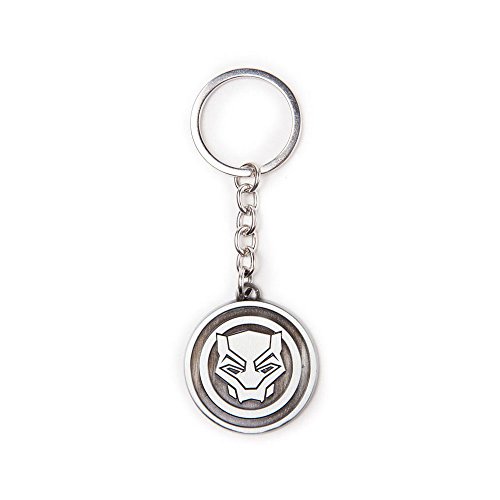 Marvel COMICS Black Panther Logo Metal Colgante Llavero Plata (Ke744425Mvl) Llavero 10 cm, Gris