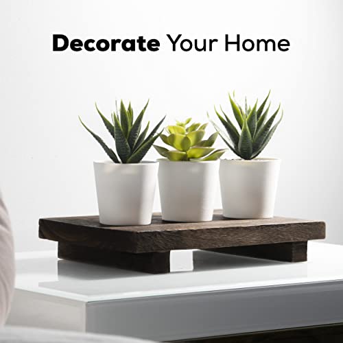 Wood Riser Plant Stand, Kitchen Riser Pedestal Kitchen Sink, Wooden Soap Tray Holder For Soap Dish Decorative Rustic Bathroom Dishes And Candle Plant Stand Display Farmhouse Decor (Brown, 9 X 6 Inch) #TOP6