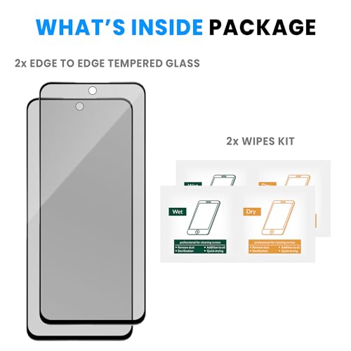 Image of ArmourPro Military Grade Matte Anti-Glare Tempered Glass Screen Protector for Redmi 13, Redmi 12 and Poco M6 Pro (6.79 Inch) With Installation Kit | Edge to Edge Coverage | Black (Pack of 2)