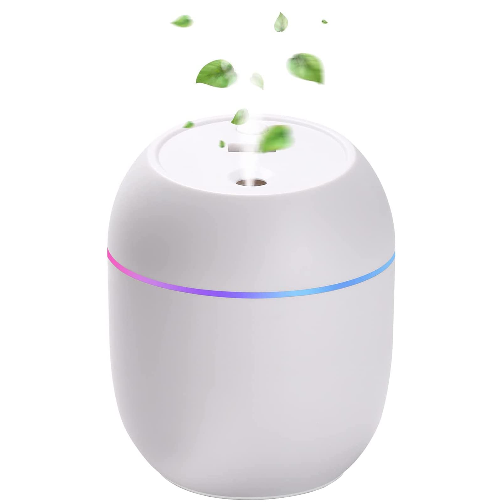 ACHKO Mini Humidifier for bedroom, Air Humidifier with 7 Color LED Night Light, Quiet Humidifiers for Sleeping for bedroom, Night Light Function,2 Mist Modes