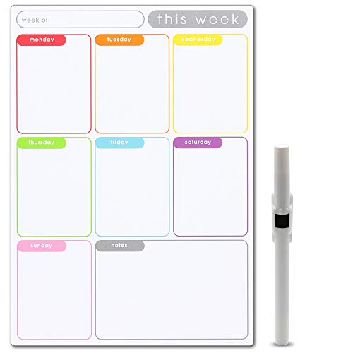 magnético semanal Planner by the MAGNET shop - Imán Nevera Calendario para hogar, oficina y cocina