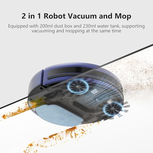 Image of Robot Vacuum Cleaner, Smart Robotic Vacuum Wi-Fi Connected, App Control, Compatible with Alexa and Google Assistant, Automatic Self-Charging Robot Vacuum Perfect for Pet Hair, Carpets and Hard Floors
