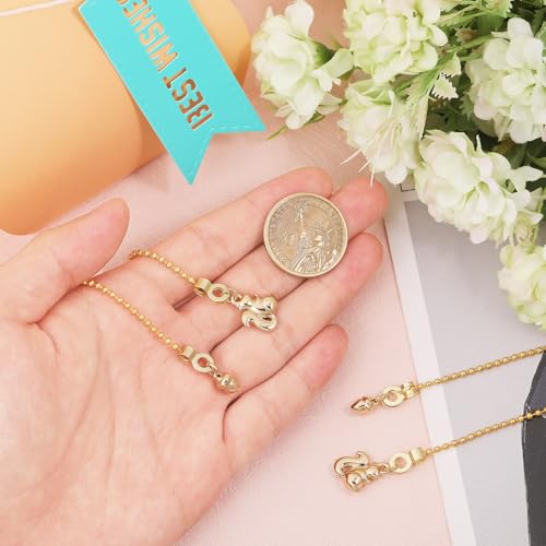 Image of GLOBLELAND 4PCS Brass Ceiling Fan Pull Chain Ceiling Fan Danglers with Decorative Squirrel and Pinecone Golden Beaded Ball Chain Extenders for Home Decoration