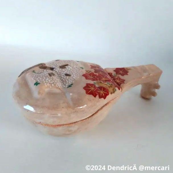 琵琶香合 雲錦 四代眞清水藏六作 桜 紅葉 新品未使用 琵琶