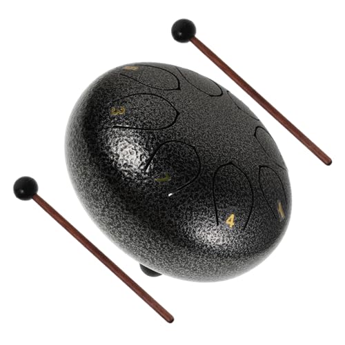 SUPVOX Carbon Steel Tongue Drum 8 Note Rain Chime Instrument Boys and Girls Yoga Hand Drum with Mallets and Music Book