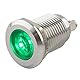 SeKi 12mm LED-Kontrollleuchte in Grün 6-24V; V2A Edelstahl Signalleuchte - Anzeigenlampe, Indikator, Kontrolllampe, Betriebsanzeige