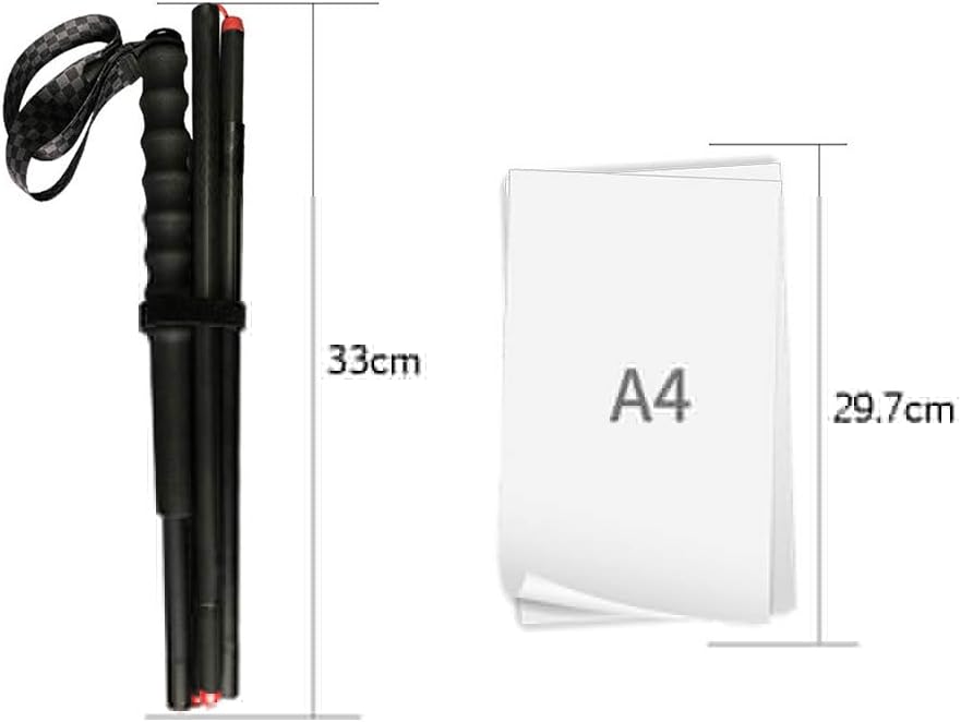 Ultralight Carbon Fiber Trekking Poles - 2 Pack with Antishock,Telescopic, Collapsible and Strong for Hiking, Camping, Mountaining, Backpacking, Walking, Trekking/Black ()