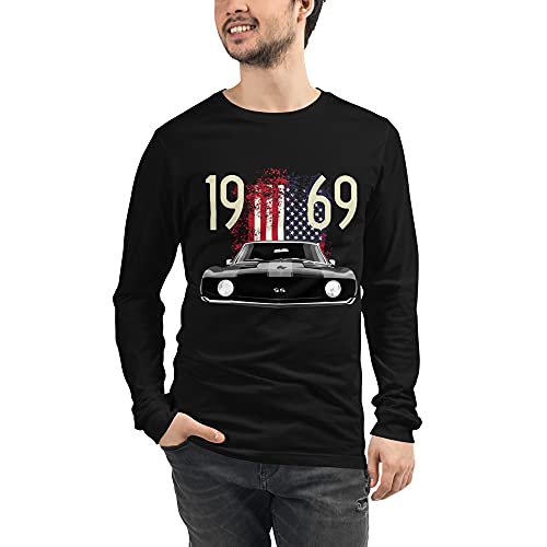 1969 Camaro SS American Muscle Car Unisex Long Sleeve Tee Black