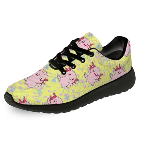 Cute Axolotl Shoes for Men Women Breathable Lightweight Print Running Tennis Walking Sneakers Gifts for Him Her