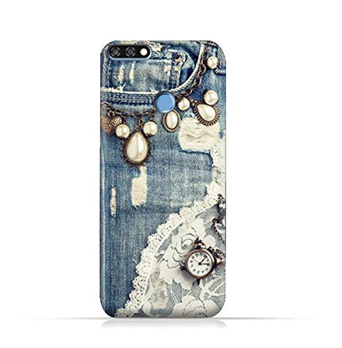 AMC Design Huawei Honor 7C TPU Silicone Protective case with Modern Jeans Pattern