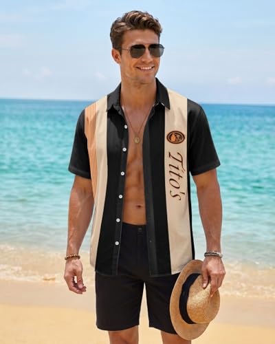 Image of 99TIMORO Tropical Printed Men's Hawaiian Shirts Short Sleeve Top | Culture Character Button Down Shirt Lightweight Breathable Beach Vacation Business Casual Summer Gifts Classic Fit