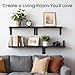 BAYKA Wall Mounted Floating Bathroom Shelves, Wood Wall Shelf for Books & Decor, Space-Saving Display & Organizer (Black, Set of 4)
