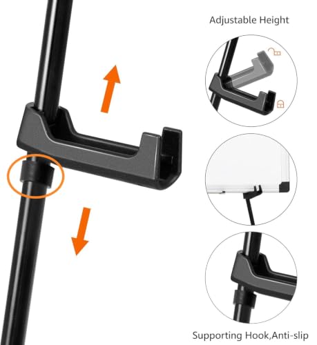 Image of Amazon Basics Easel Display Stand, Instant Floor Poster, Lightweight, Collapsible and Portable with Tripod Base, Black Steel (Supports 5 pounds) (Pack of 2)