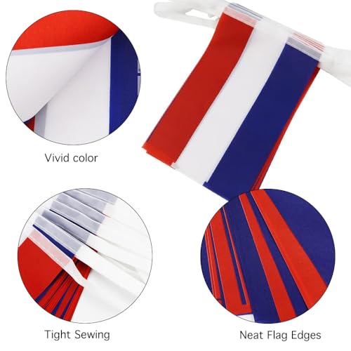Image of Netherlands Flags Dutch String Flag Banners for Patriotic Events Independence Day Sports Bars Inside Outside Decorations 33 Feet 30 Flags