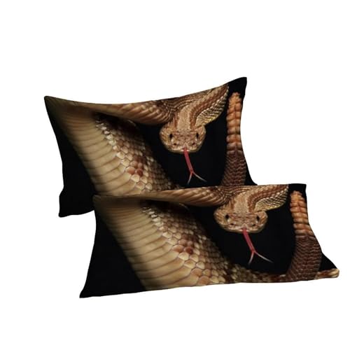 Housse de couette animaux serpent microfibre facile à laver sans repassage pour lit double