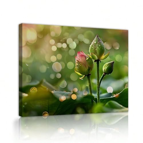 Décoration murale toile fleurs de lotus blanc 21x30cm affiche aquarelle chambre