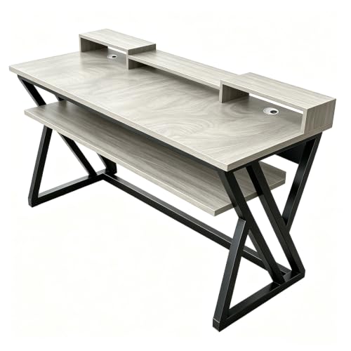 Studio Desk with Piano Tray, Music Production Workstation