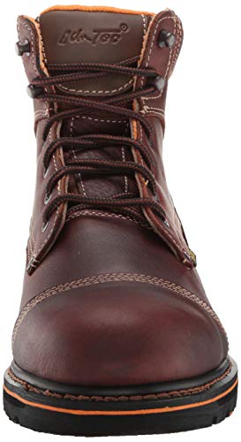 Bota de trabalho confortável masculina Ad Tec de couro trançado de 15 cm com bico macio