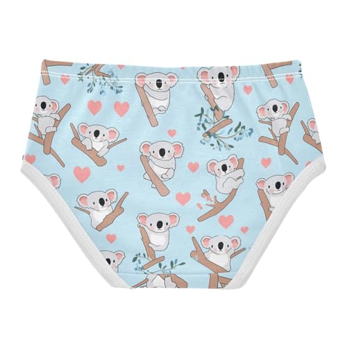 Wusikd Cute Koala Bears Girls' Underwear Cotton Heart Girls Briefs Soft Toddler Underwear 2T2
