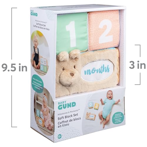 Baby GUND Milestones and Moments Soft Blocks, Plush Photo Prop Sensory Toy Blocks for Babies and Newborns, Multicolor by GUND - Image 4