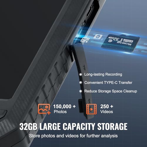 VEVOR Endoscope Camera with Light, Triple Lens Industrial Borescope, 5" Screen 1080P Inspection Camera, 8 + 2 Lights, IP67 Waterproof Snake Cameras for Automotive, Plumbing (16.4FT Cable, 32GB Card)