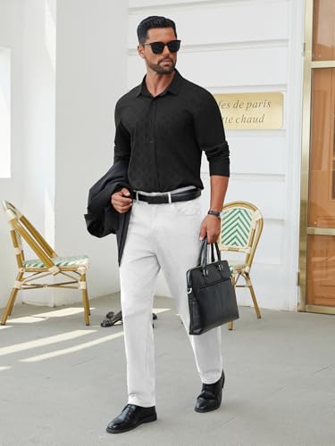 Hardaddy Mens Dress Shirt Long Sleeve Business Casual Button Down Shirts Men with Pocket Fall Winter4