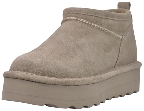 BEARPAW Women's Retro Super Shorty Boot, Stone, 9 M US