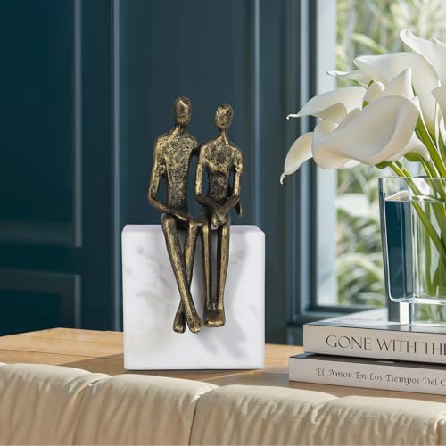 Marble and Together Iron Sculpture, Wedding Anniversary Couples Gift for Couple/Her, for Wife Husband Birthday, Romantic Couple Statue - Image 5