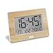 ADE Reloj radiocontrolado CK1702. Reloj Digital con señal horaria DCF, Caja de bambú Real, Pantalla LCD, termómetro, Despertador y Calendario. Batería incluida, 2,8 x 22,9 x 16,1 cm.