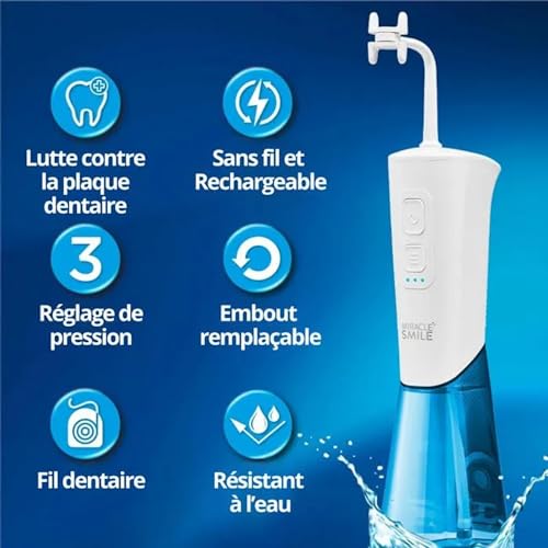 Hydropulseur jet dentaire 360 Miracle Smile contre les bacteries