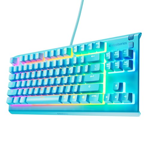SteelSeries Apex 3 TKL Aqua Clavier Gaming RGB - Format Compact sans pavé numérique - Illumination RGB sur 8 Zones - Résistant à l’Eau et à la poussière - Switchs Gaming Silencieux -Format US QWERTY
