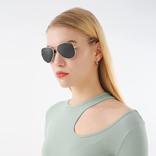 Image of grey jack Polarized Aviator Sunglasses lightweight Stylish Glasses for Men Women UV Protection S110102