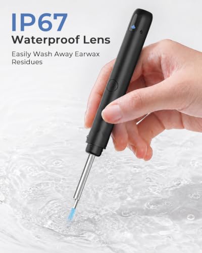 Image of ELECTOMANIA Wireless Ear Wax Removal Tool Kit with 1296P HD Camera 6 LED Lights & Wifi Connection, Ear Cleaning Machine with 5 Silicone Tips Free, Light Weight, IP67 Waterproof for iOS and Android
