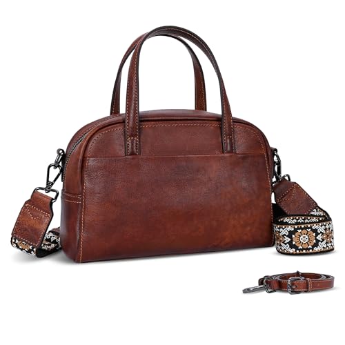 Image of Iswee Genuine Leather Purses for Women Shoulder Handbags Designer Hobo Crossbody Purse Top Handle Purse