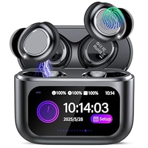 ZYHKON Bluetooth Kopfhörer, Bluetooth 5.4 Schlafkopfhörer In Ear mit Touchscreen, 48H Spielzeit Mini Kopfhörer mit HiFi Sound/5 EQ-Modi/ENC Noise Cancelling, Wireless Ohrhörer für Seitenschläfer