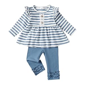 Baby Girl Clothes Toddler Girl Cute Outfits Long Sleeve Ruffle Shirt Solid Pants Baby Girl Fall Winter Clothes