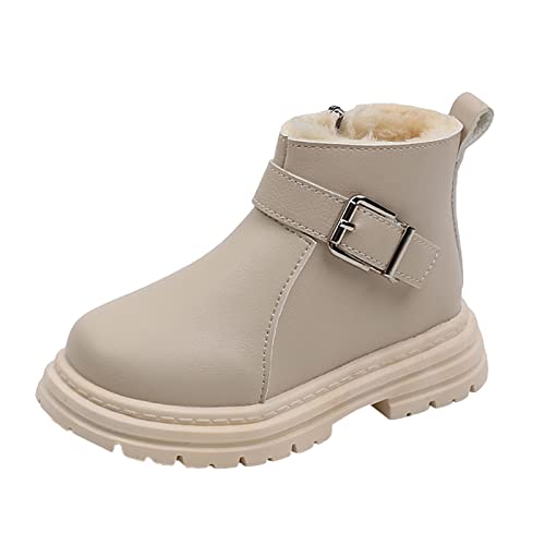 Boys Girls Boots Winter Boot Waterproof Warm Faux Fur Lined Shoes Non-Slip Walking Shoes Outdoor Faux Fur Booties