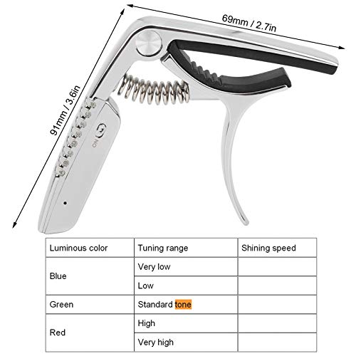 Guitare Capo Tuner 2 en 1 Clip Tuning Clamp Trigger en alliage de Zinc Batterie Rechargeable intégrée RGB LED Display GT… - Les Beatles, Paul McCartney, John Lennon, RIngo Starr, George Harrison Guitare Capo Tuner 2 en 1 Clip Tuning Clamp Trigger en alliage de Zinc Batterie Rechargeable intégrée RGB LED Display GT… – Image 6