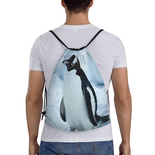 Penguin print Drawstring Bag Sack Gym Bag Ditty Bag for Gym Traveling, Hiking, Yoga, Shopping for Adult2