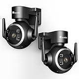 Ctronics Telecamera di sorveglianza esterna, 2 K 3 MP PTZ WLAN con tracciamento automatico, visione notturna a colori 30 m, cloud, NAS, audio a 2 vie, 3 metodi di installazione, 2,4 GHz, IP66