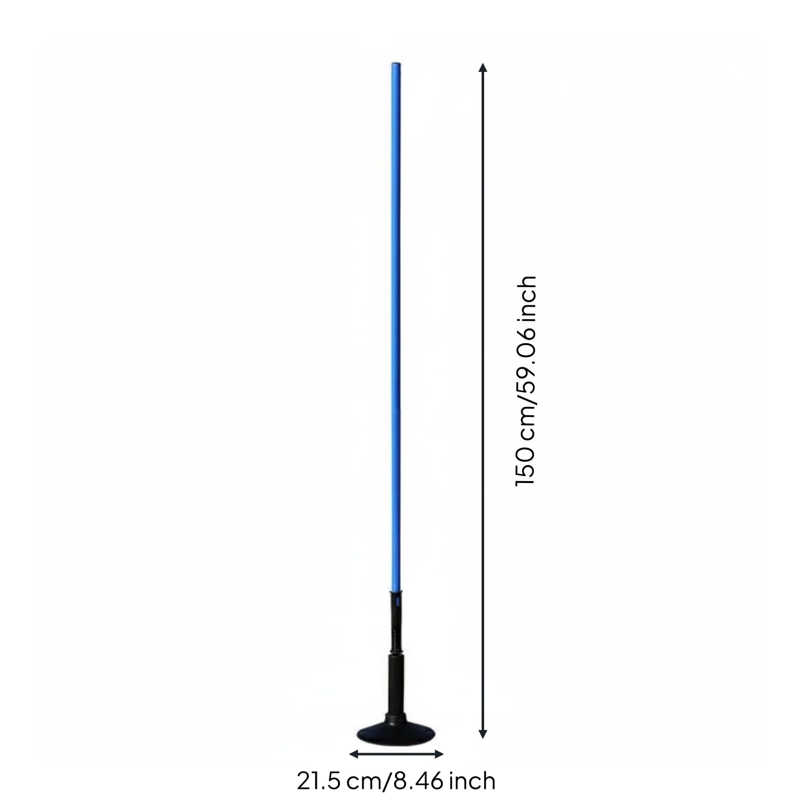Cono Allenamento Bambini Palo Calcio Slalom Dribbling Agilità Base in Gomma Fissata al Prato Materiale PVC Acciaio Struttura Leggera Adatto per Scuola, Color to 1, 1.5 Metri